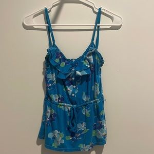 Blue floral tank top